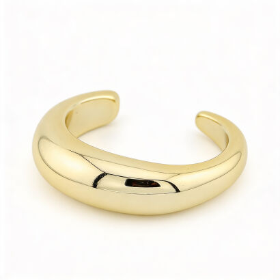 Bransoletka "Złota Aura" – Gładka Otwarta Typu Cuff