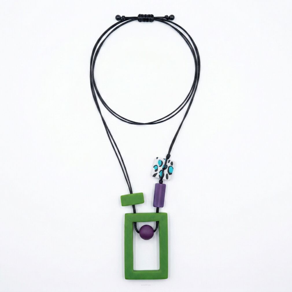 Długi naszyjnik geometryczny 