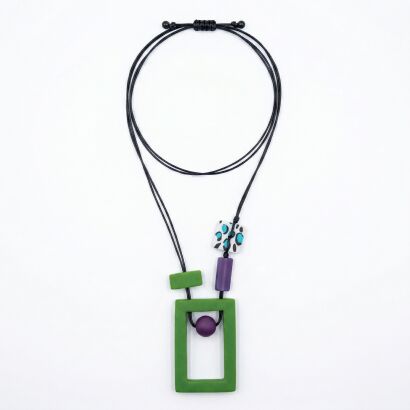 Długi naszyjnik geometryczny "Barwna Awangarda"