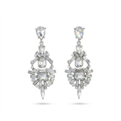 Kolczyki Wieczorowe z Kryształami "Świetlista Kaskada"