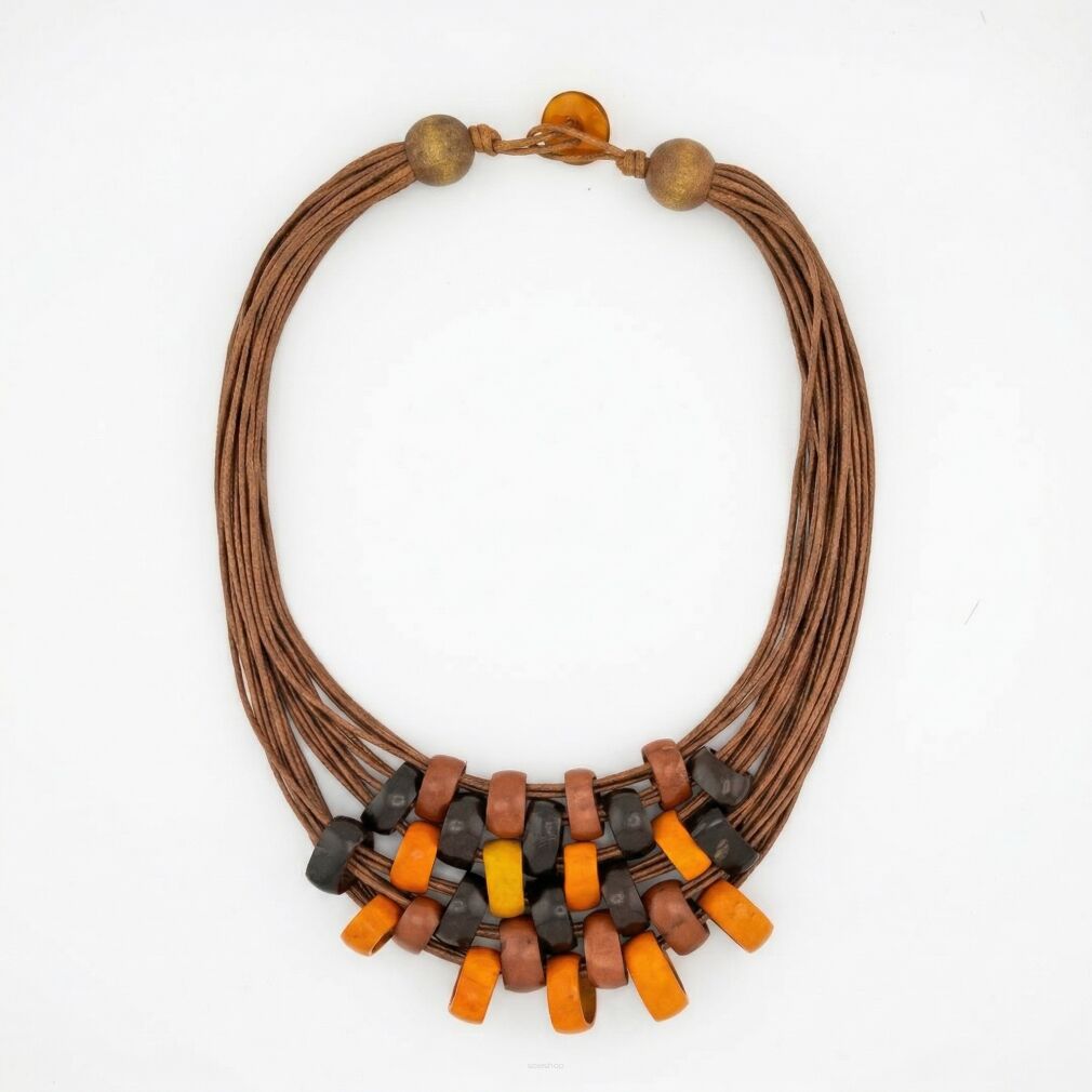 Naszyjnik z naturalnego drewna 